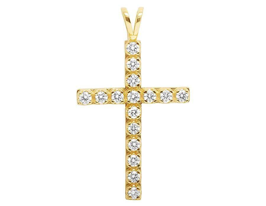 1.50 CTW Lab Grown Diamond One Row Solitaire Cross Pendant