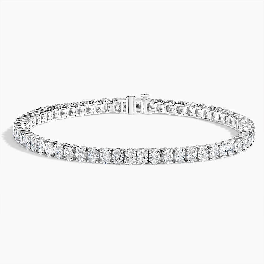 8CTW 7 inch Oval Lab Grown Diamond Tennis Bracelet