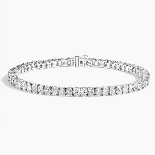 8CTW 7 inch Oval Lab Grown Diamond Tennis Bracelet