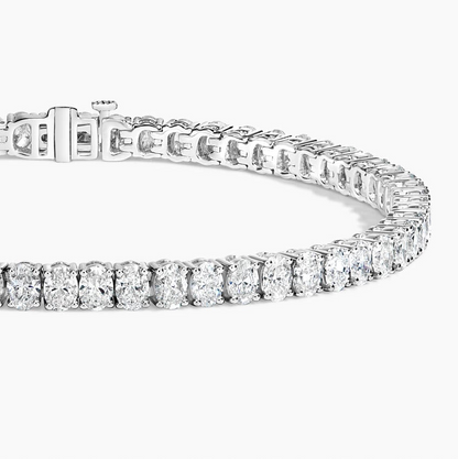 8CTW 7 inch Oval Lab Grown Diamond Tennis Bracelet