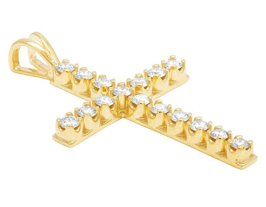 1.50 CTW Lab Grown Diamond One Row Solitaire Cross Pendant