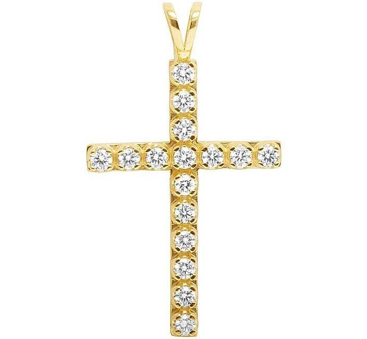 1.50 CTW Lab Grown Diamond One Row Solitaire Cross Pendant