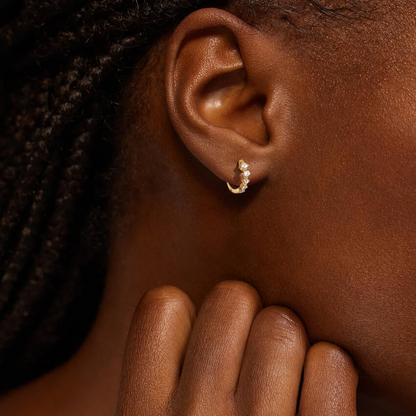 1/4 CTW Lab Grown Diamond Huggie Hoop Earrings