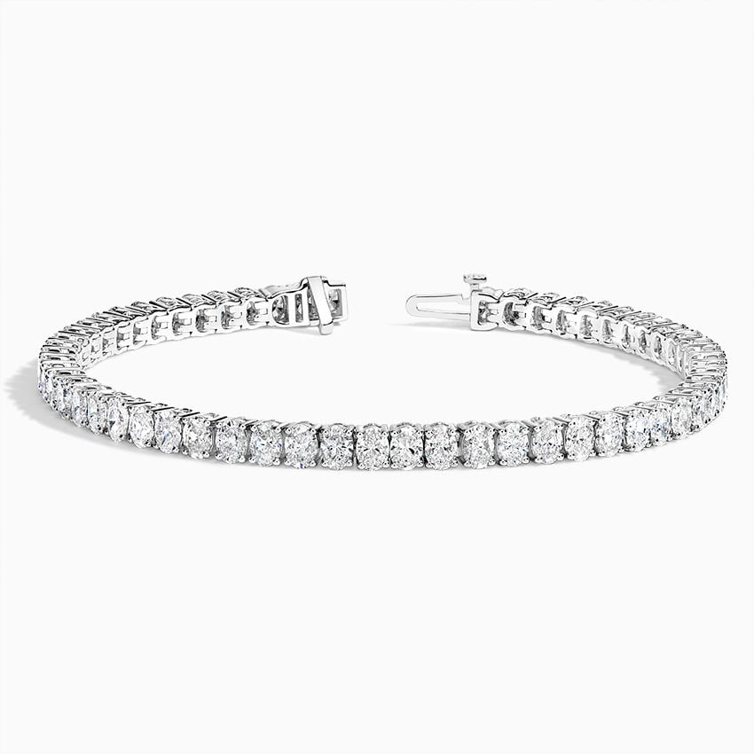 8CTW 7 inch Oval Lab Grown Diamond Tennis Bracelet