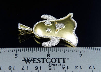 2 Inch Lab Grown Diamond 10K Gold SnapChat Ghost Pendant