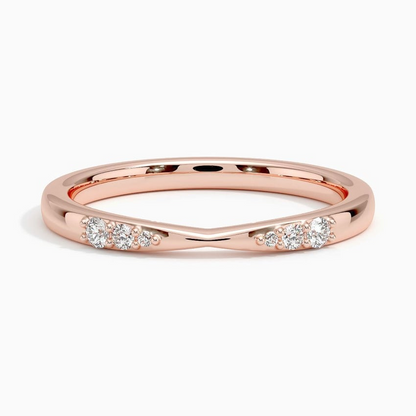 0.07 CTW Dainty Lab Grown Diamond 14k Gold Wedding Band