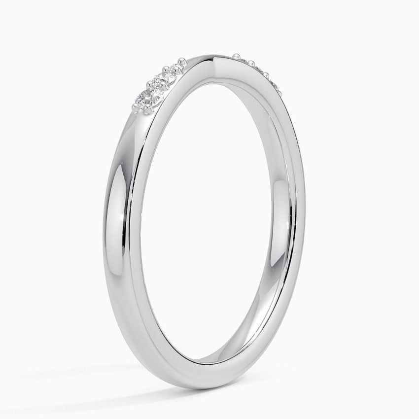 0.07 CTW Dainty Lab Grown Diamond 14k Gold Wedding Band