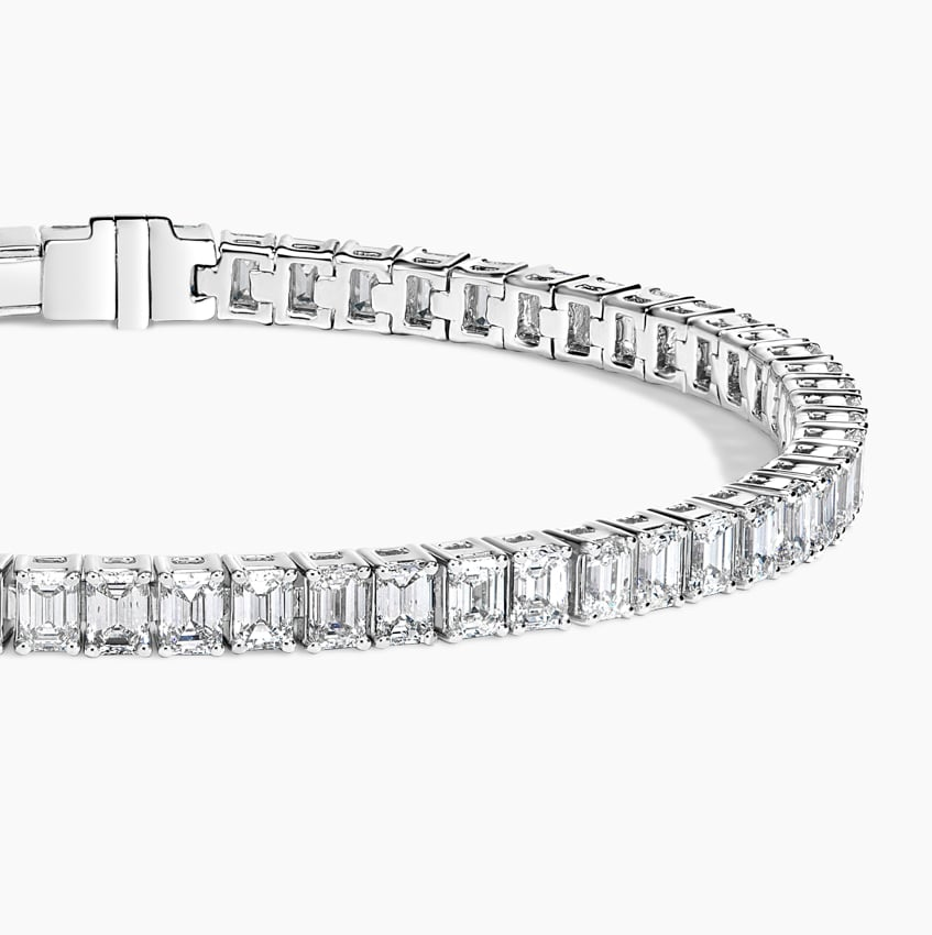 9CTW 7 inch Emerald Cut Lab Grown Diamond Tennis Bracelet