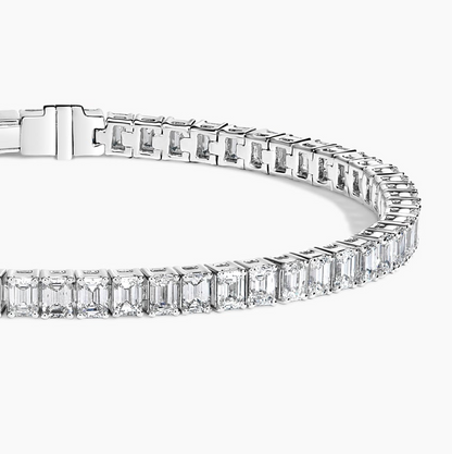 9CTW 7 inch Emerald Cut Lab Grown Diamond Tennis Bracelet