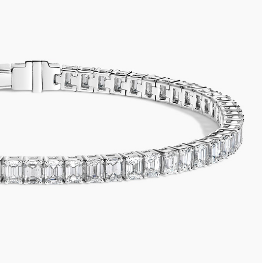 9CTW 7 inch Emerald Cut Lab Grown Diamond Tennis Bracelet