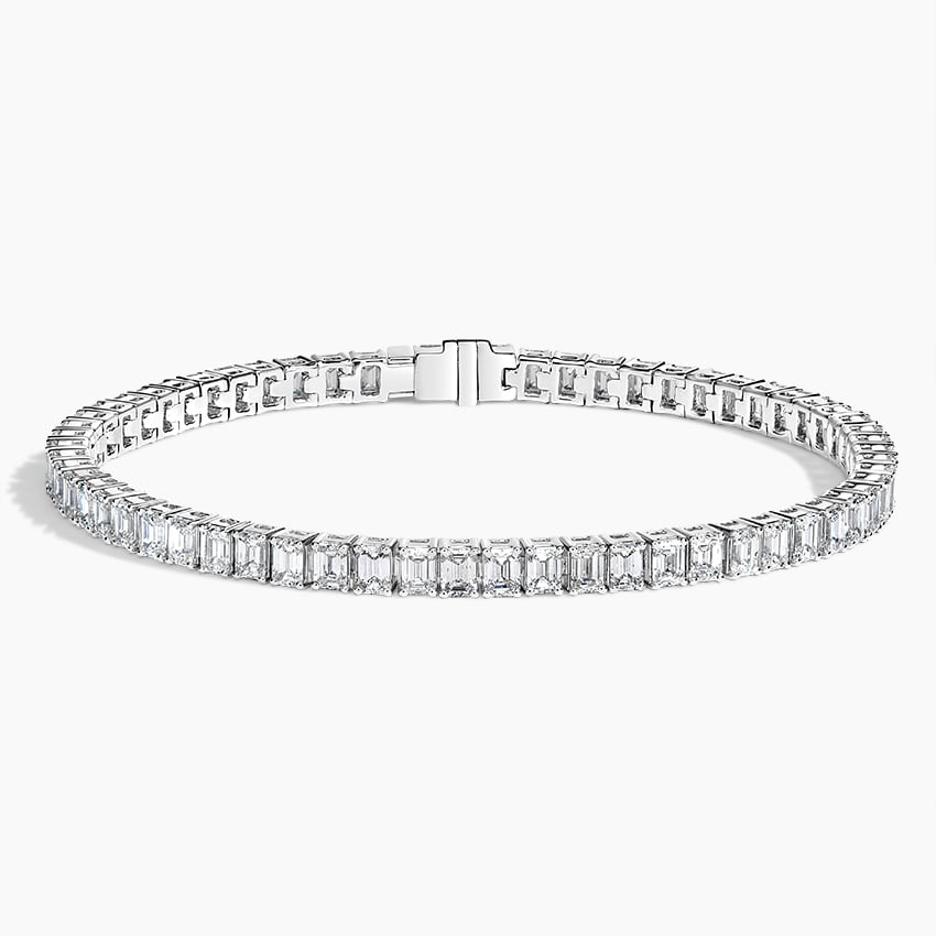 9CTW 7 inch Emerald Cut Lab Grown Diamond Tennis Bracelet