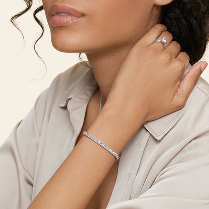 9CTW 7 inch Emerald Cut Lab Grown Diamond Tennis Bracelet