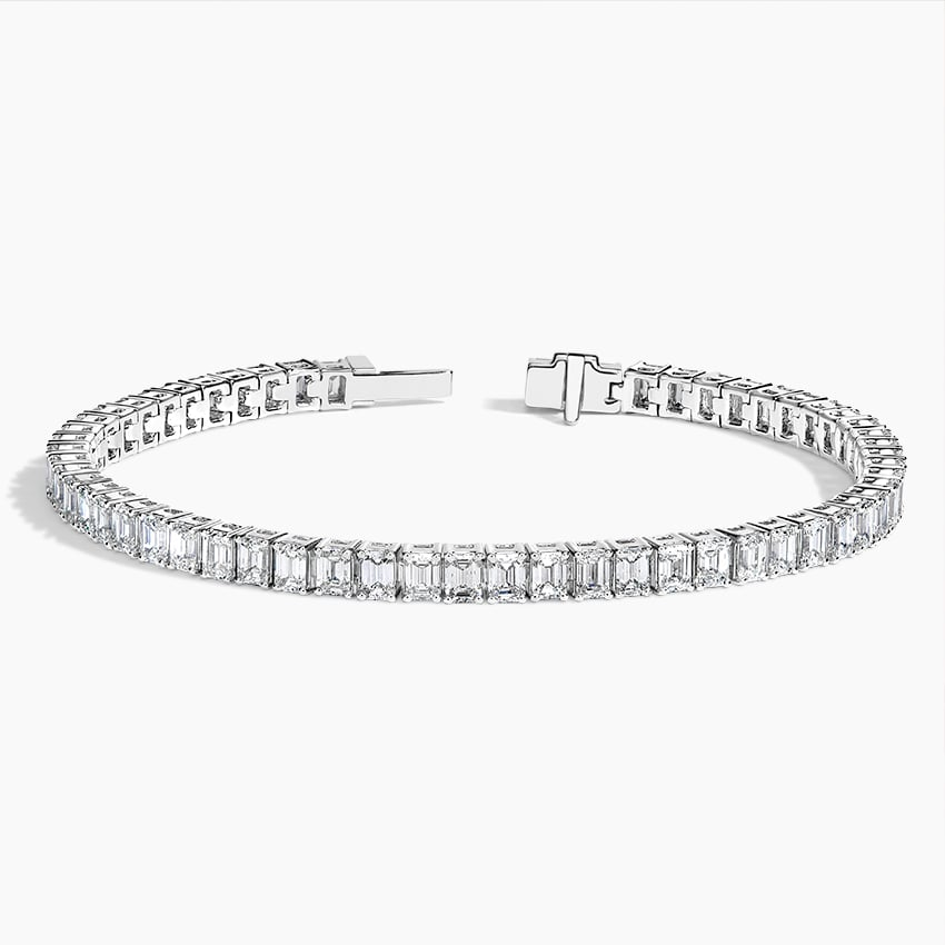 9CTW 7 inch Emerald Cut Lab Grown Diamond Tennis Bracelet