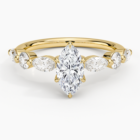 3/4 Marquise Lab Grown Diamond Gold Engagement Ring