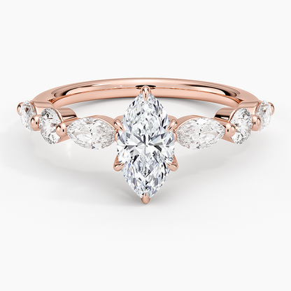3/4 Marquise Lab Grown Diamond Gold Engagement Ring