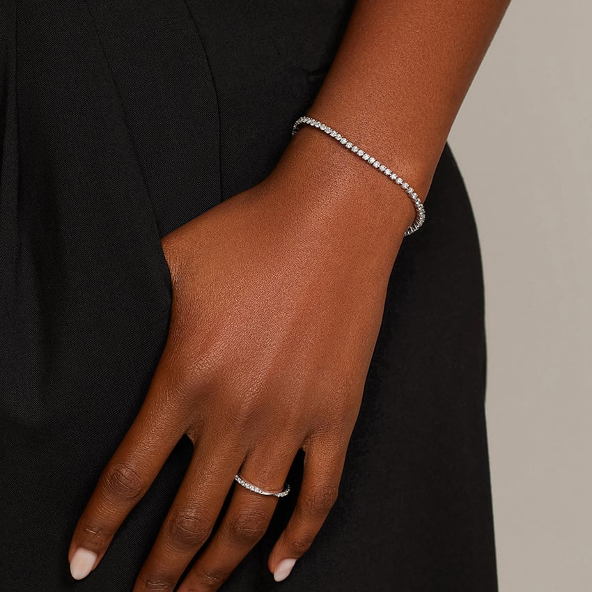 2.50CTW 6.5 inch Round Cut Lab Grown Diamond Tennis Bracelet