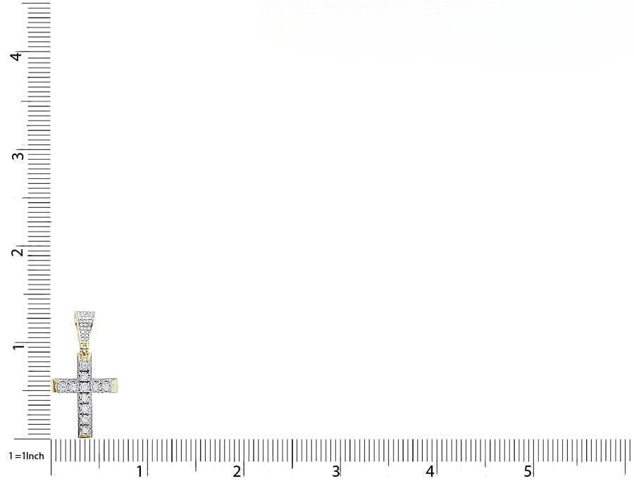 0.50 CTW Lab Grown Diamond 3D Solitaire Cross Pendant