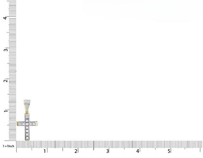 0.50 CTW Lab Grown Diamond 3D Solitaire Cross Pendant