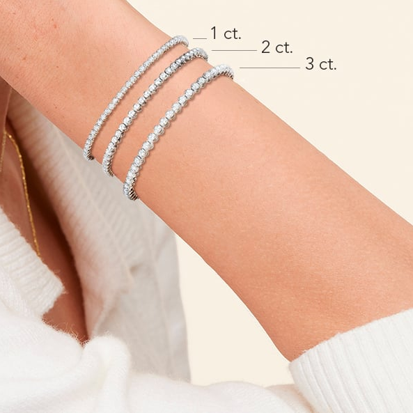 1CTW 7 inch Three Prong Lab Grown Diamond Tennis Bracelet