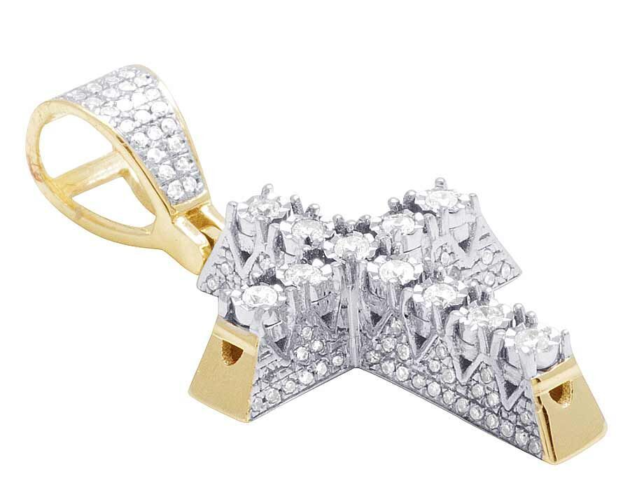 0.50 CTW Lab Grown Diamond 3D Solitaire Cross Pendant
