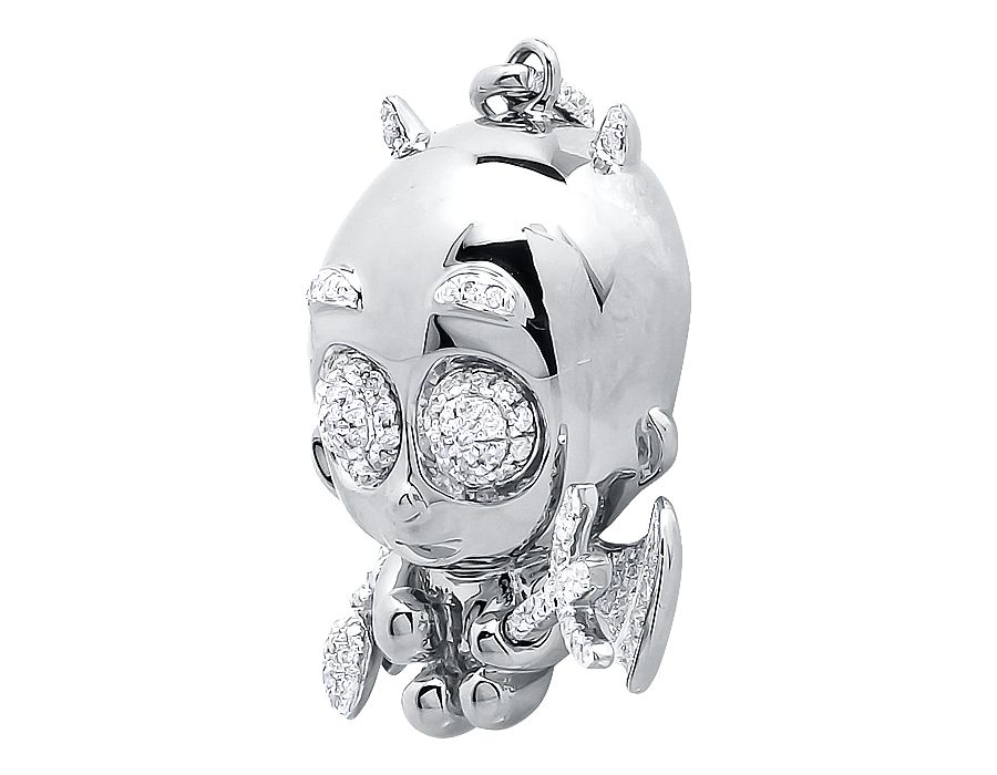 10K Gold Lab Grown Diamond Naughty Cupid Angel Pendant