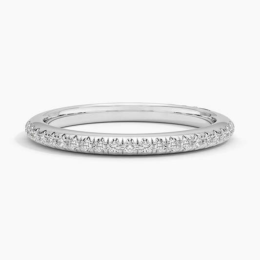 18k Gold Half Eternity Lab Grown Diamond Wedding Band Ring