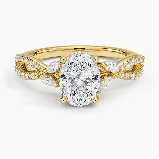 11/4Ct Oval Lab Grown Diamond Twisted Ring