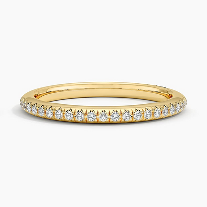 18k Gold Half Eternity Lab Grown Diamond Wedding Band Ring