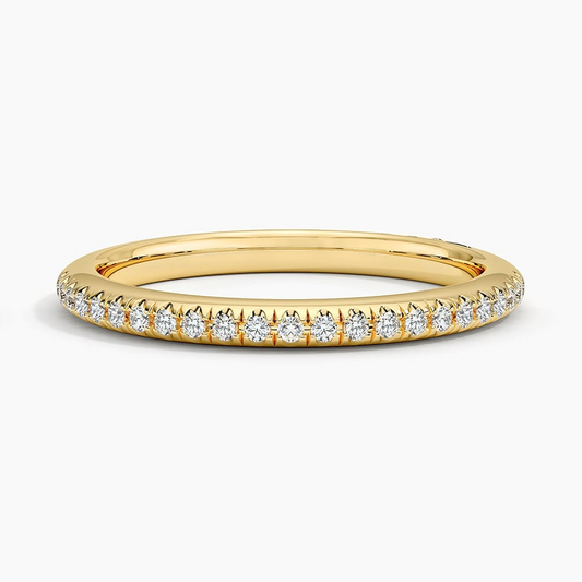 18k Gold Half Eternity Lab Grown Diamond Wedding Band Ring