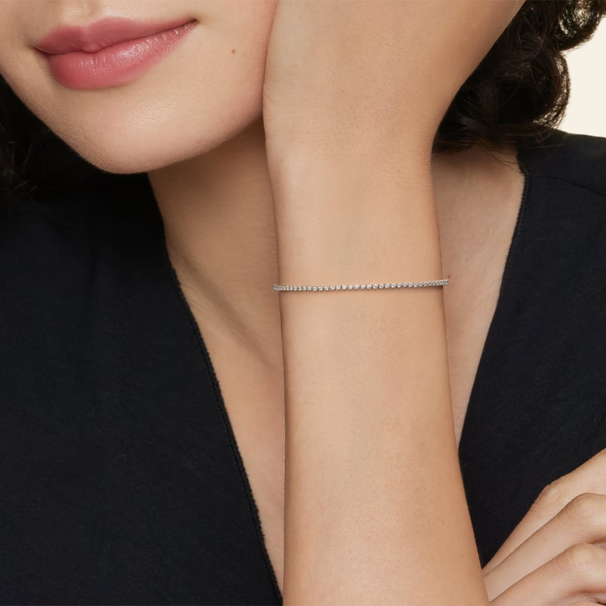 1CTW 7 inch Three Prong Lab Grown Diamond Tennis Bracelet