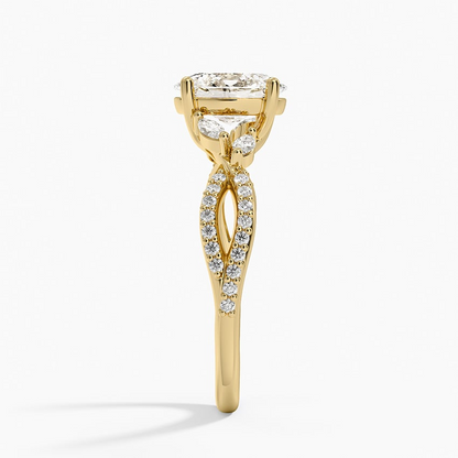 11/4Ct Oval Lab Grown Diamond Twisted Ring