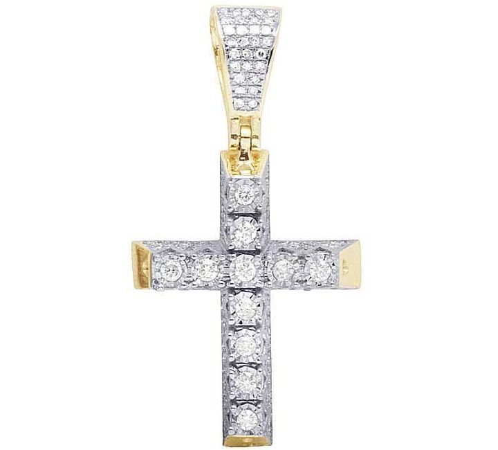 0.50 CTW Lab Grown Diamond 3D Solitaire Cross Pendant