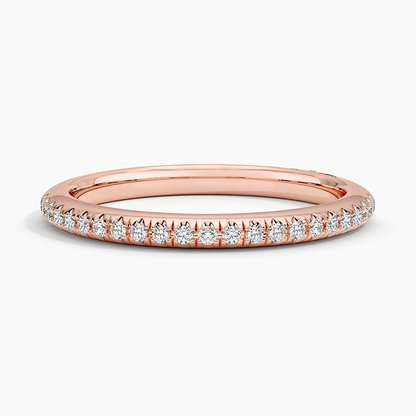 18k Gold Half Eternity Lab Grown Diamond Wedding Band Ring