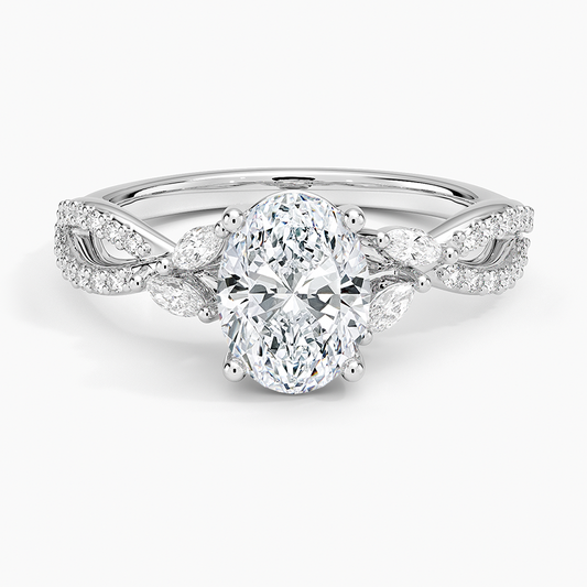 11/4Ct Oval Lab Grown Diamond Twisted Ring