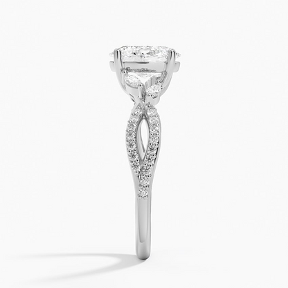 11/4Ct Oval Lab Grown Diamond Twisted Ring