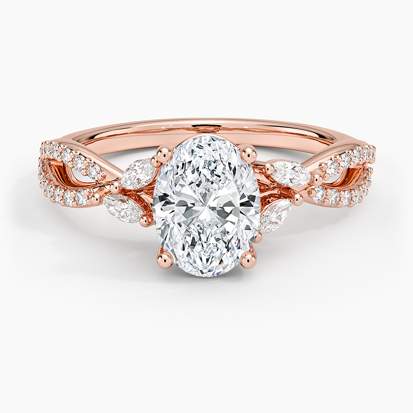 11/4Ct Oval Lab Grown Diamond Twisted Ring