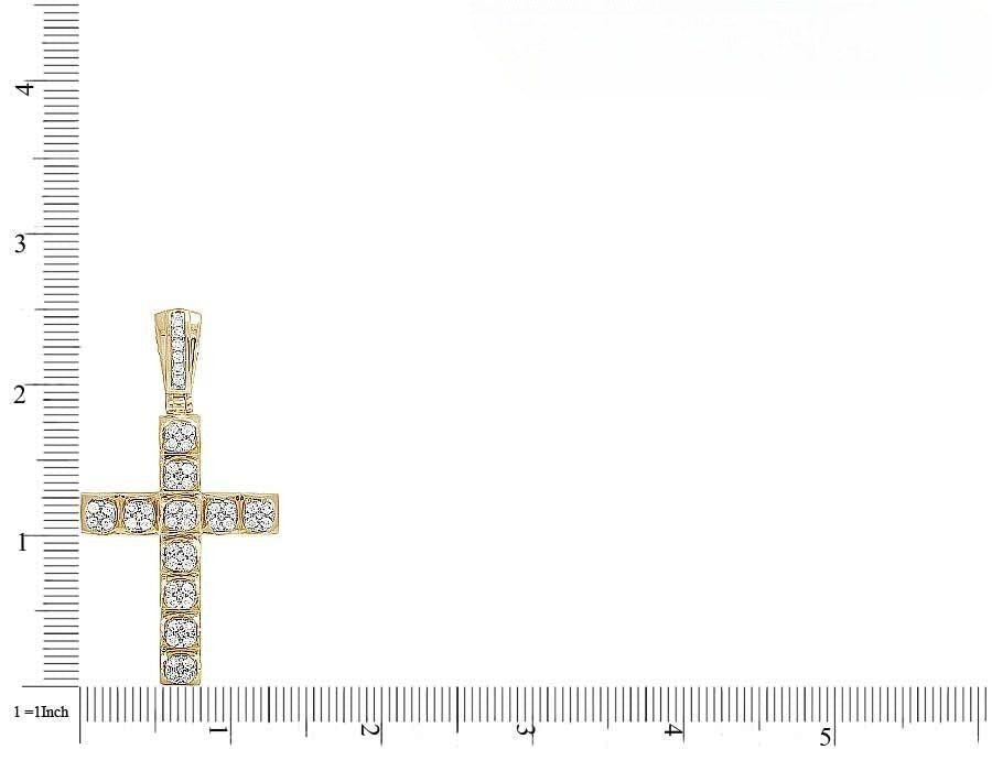 2.5 Inch Lab Grown Diamond 3D Cluster Cross Pendant