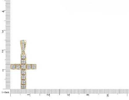 2.5 Inch Lab Grown Diamond 3D Cluster Cross Pendant
