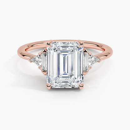 2ct Emerald Lab Grown Diamond Gold Deco Ring
