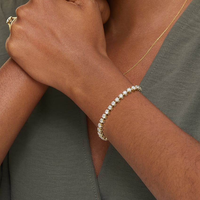10CTW 7 inch Prong Set Lab Grown Diamond Tennis Bracelet