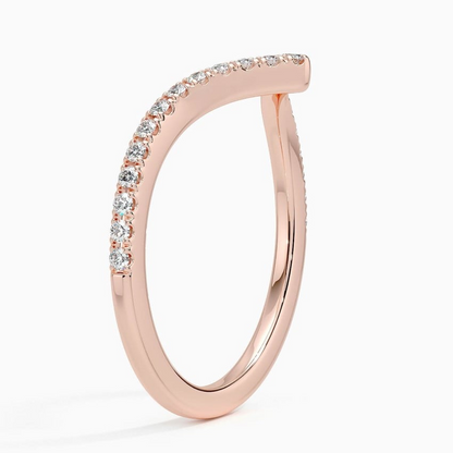 0.18CTW Lab Grown Diamond Cheveron Wedding Band