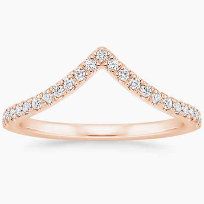 0.18CTW Lab Grown Diamond Cheveron Wedding Band