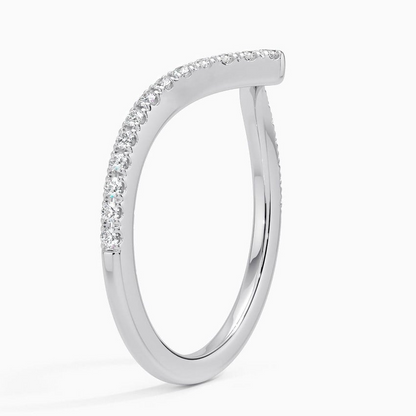 0.18CTW Lab Grown Diamond Cheveron Wedding Band