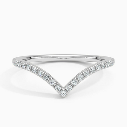 0.18CTW Lab Grown Diamond Cheveron Wedding Band