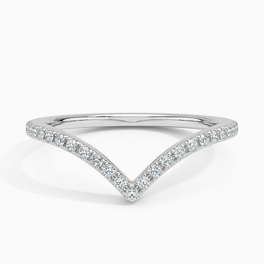 0.18CTW Lab Grown Diamond Cheveron Wedding Band