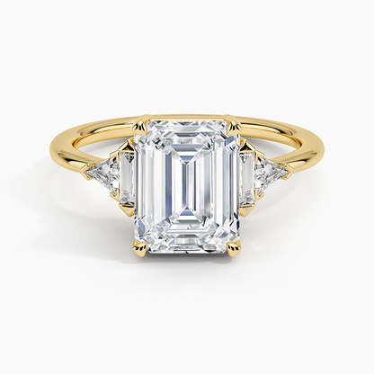 2ct Emerald Lab Grown Diamond Gold Deco Ring