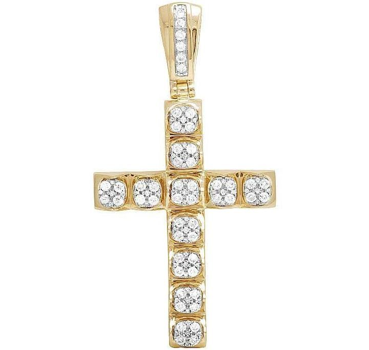 2.5 Inch Lab Grown Diamond 3D Cluster Cross Pendant