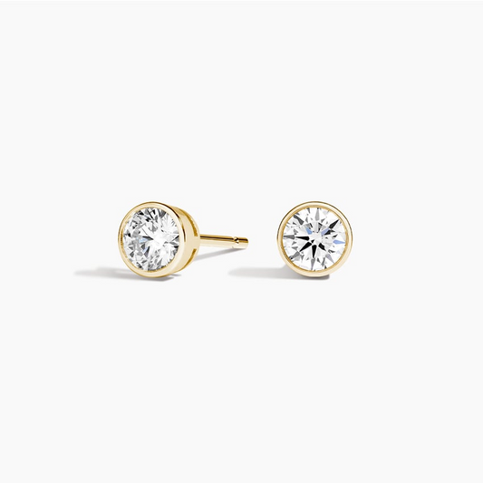 1/2 CTW Lab Grown Diamond Bezel Stud Earrings
