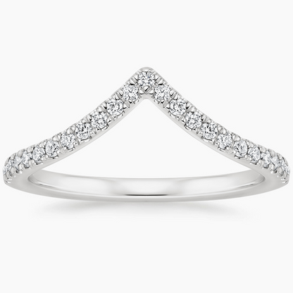 0.18CTW Lab Grown Diamond Cheveron Wedding Band