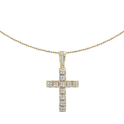 2.5 Inch Lab Grown Diamond 3D Cluster Cross Pendant